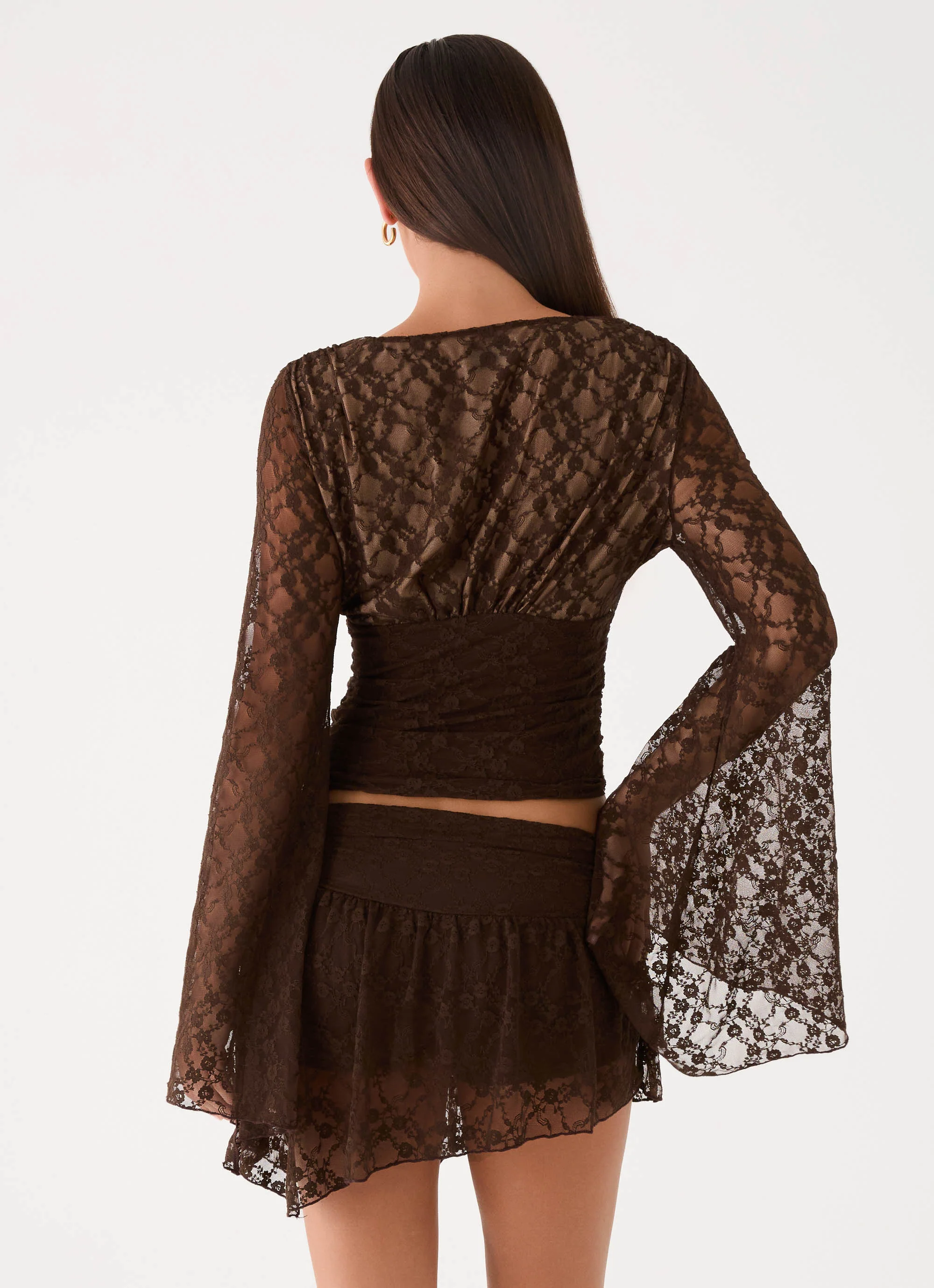 Avelora Lace Mini Skort - Chocolate - Image 2