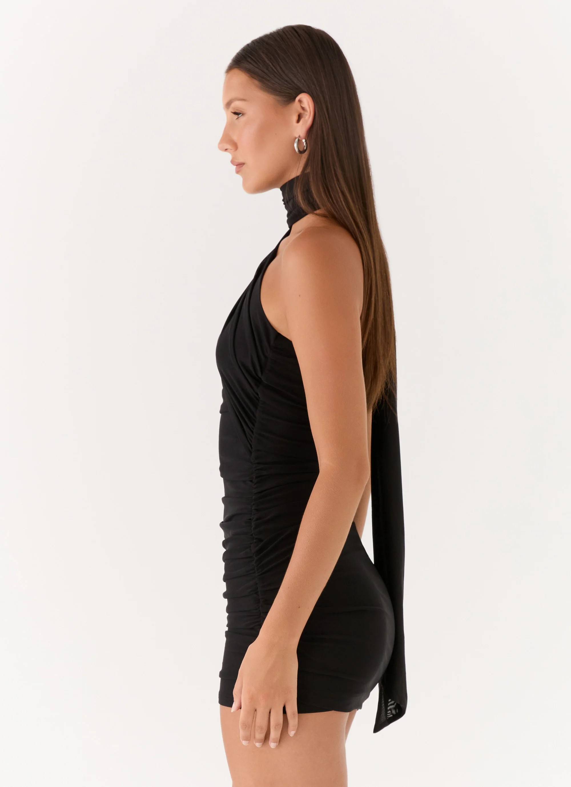 Breaking News Micro Mini Dress - Black - Image 3