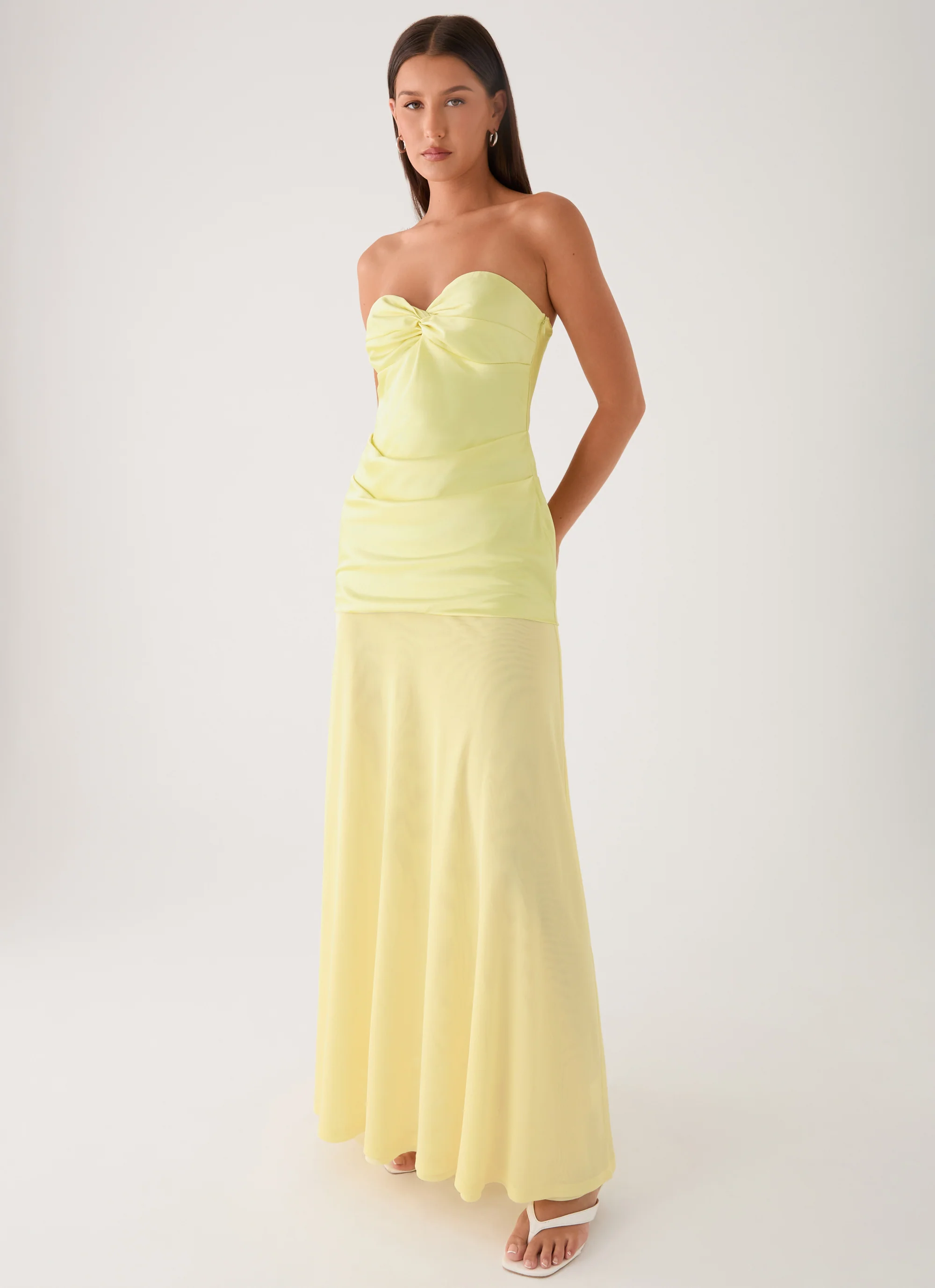 Cierra Strapless Maxi Dress - Yellow - Image 4