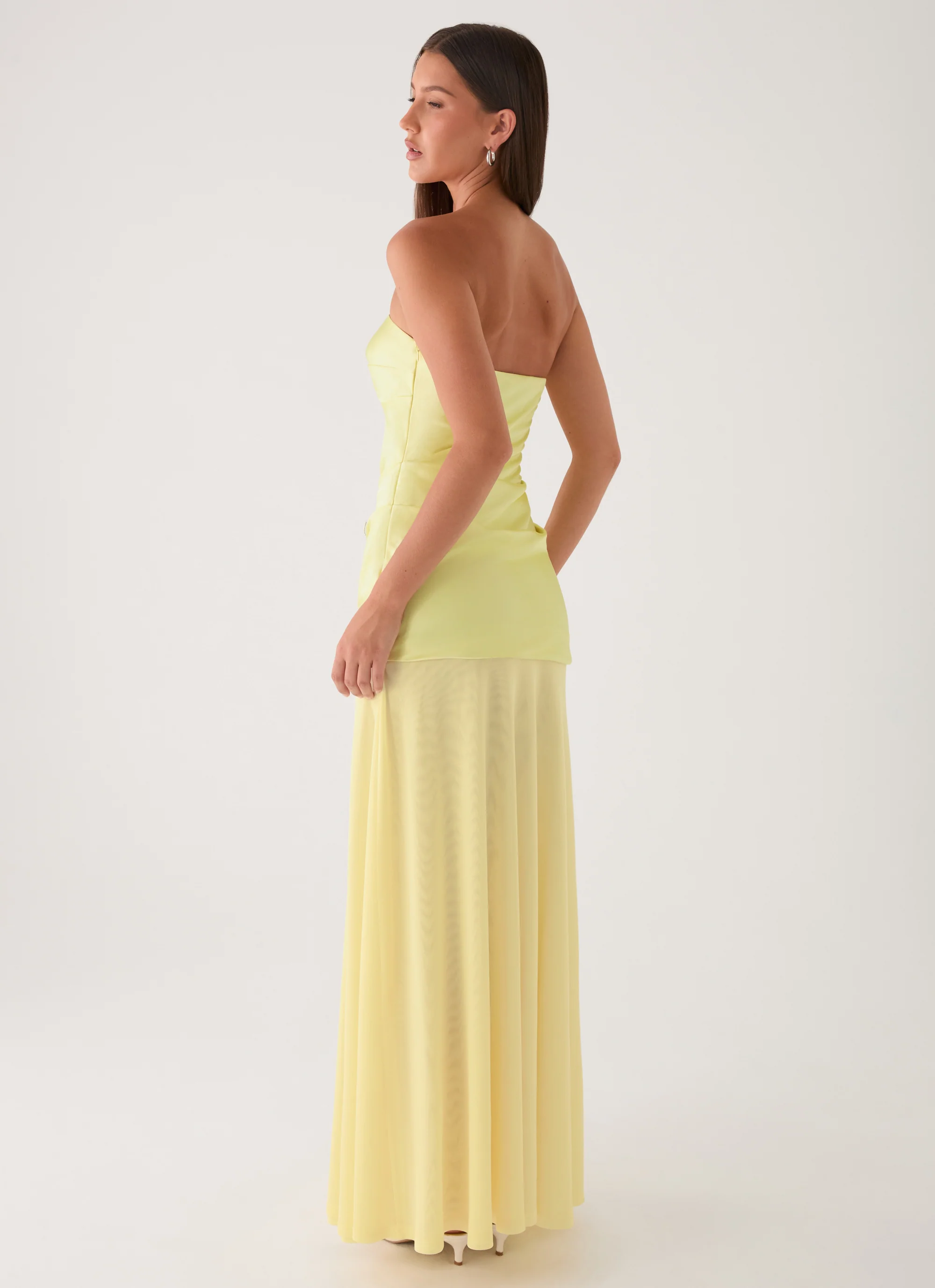 Cierra Strapless Maxi Dress - Yellow - Image 6