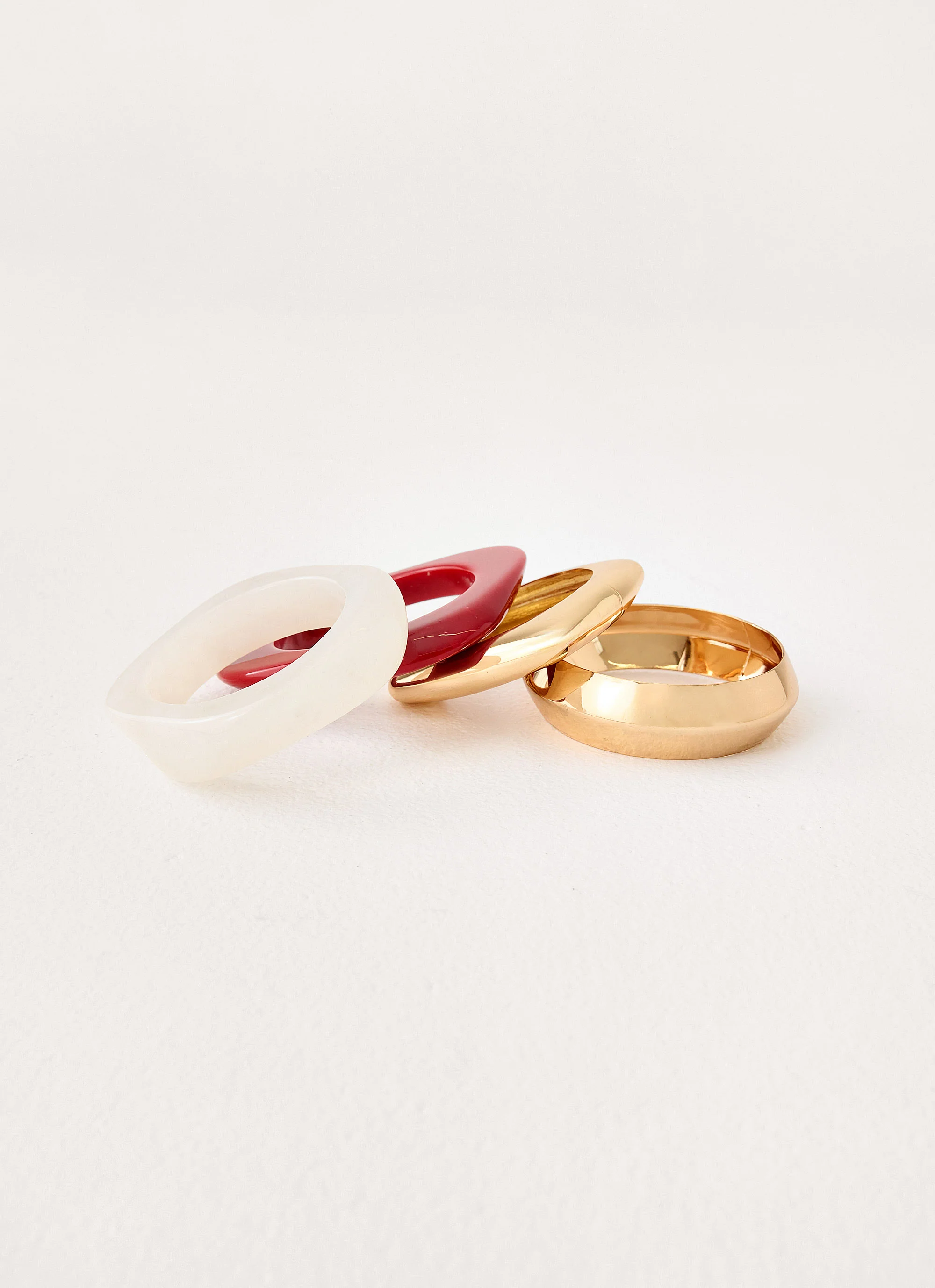 Downtown Darling Bracelets - Red/Gold