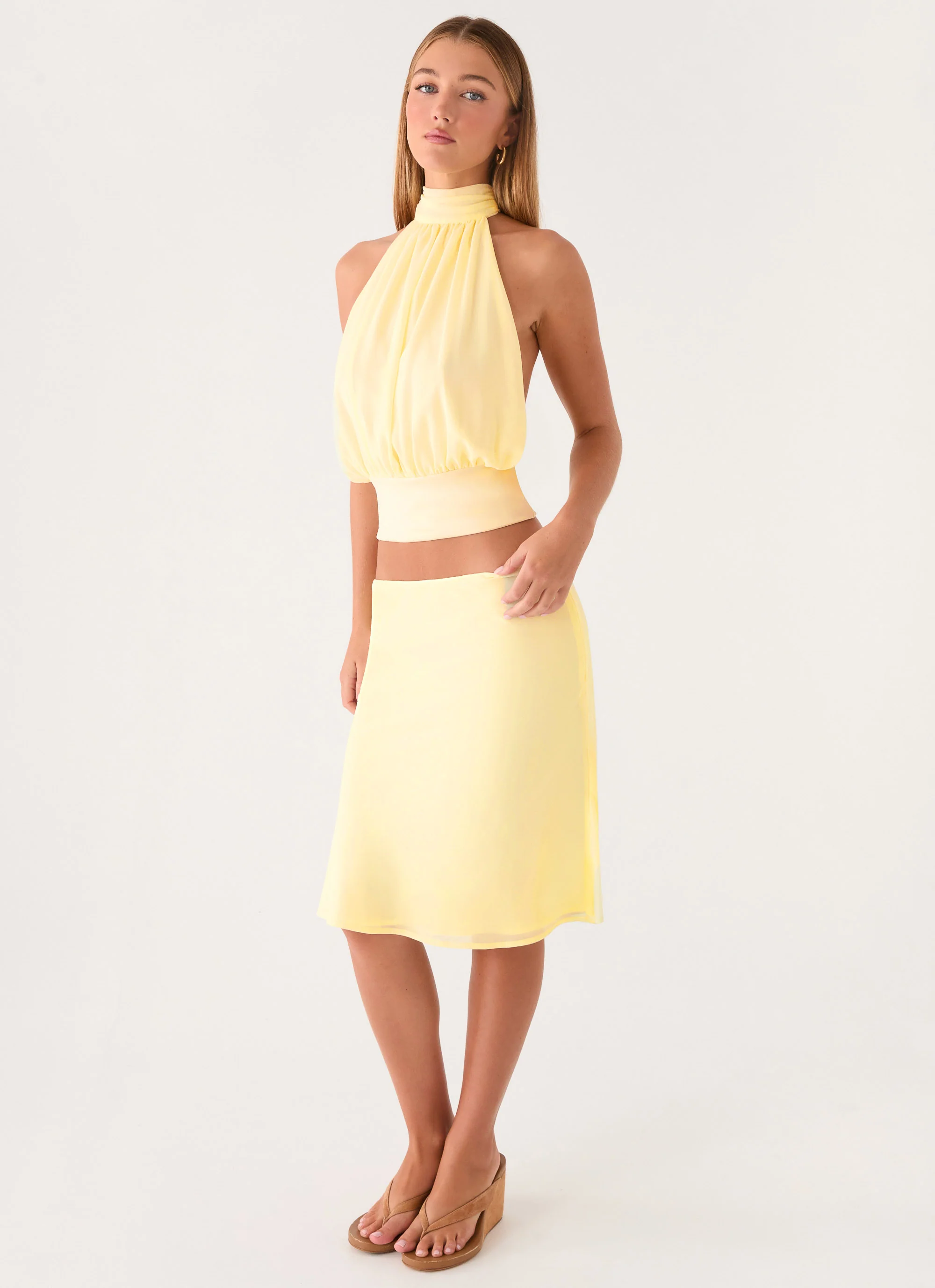 Fayloria Midi Skirt - Lemon - Image 4