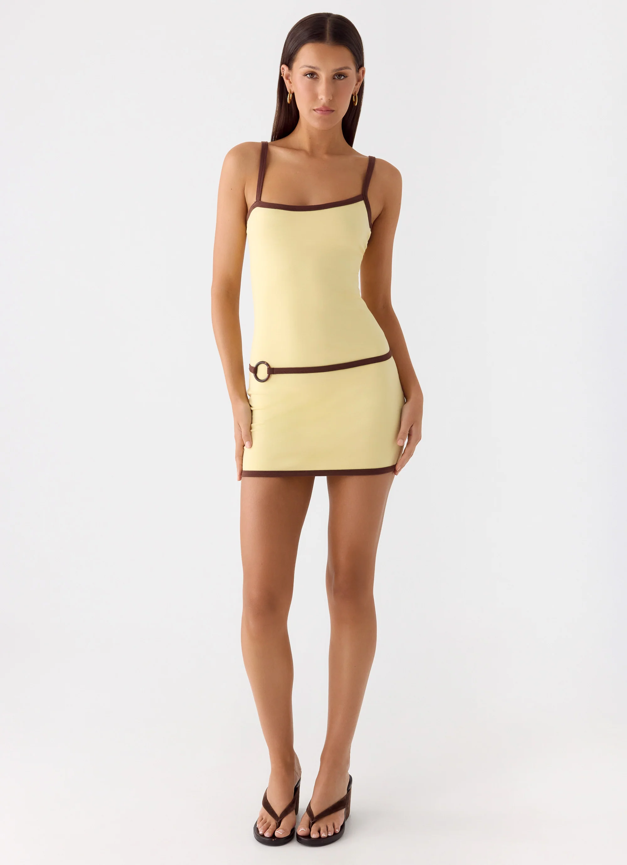 Felicia Asymmetrical Mini Dress - Yellow - Image 4