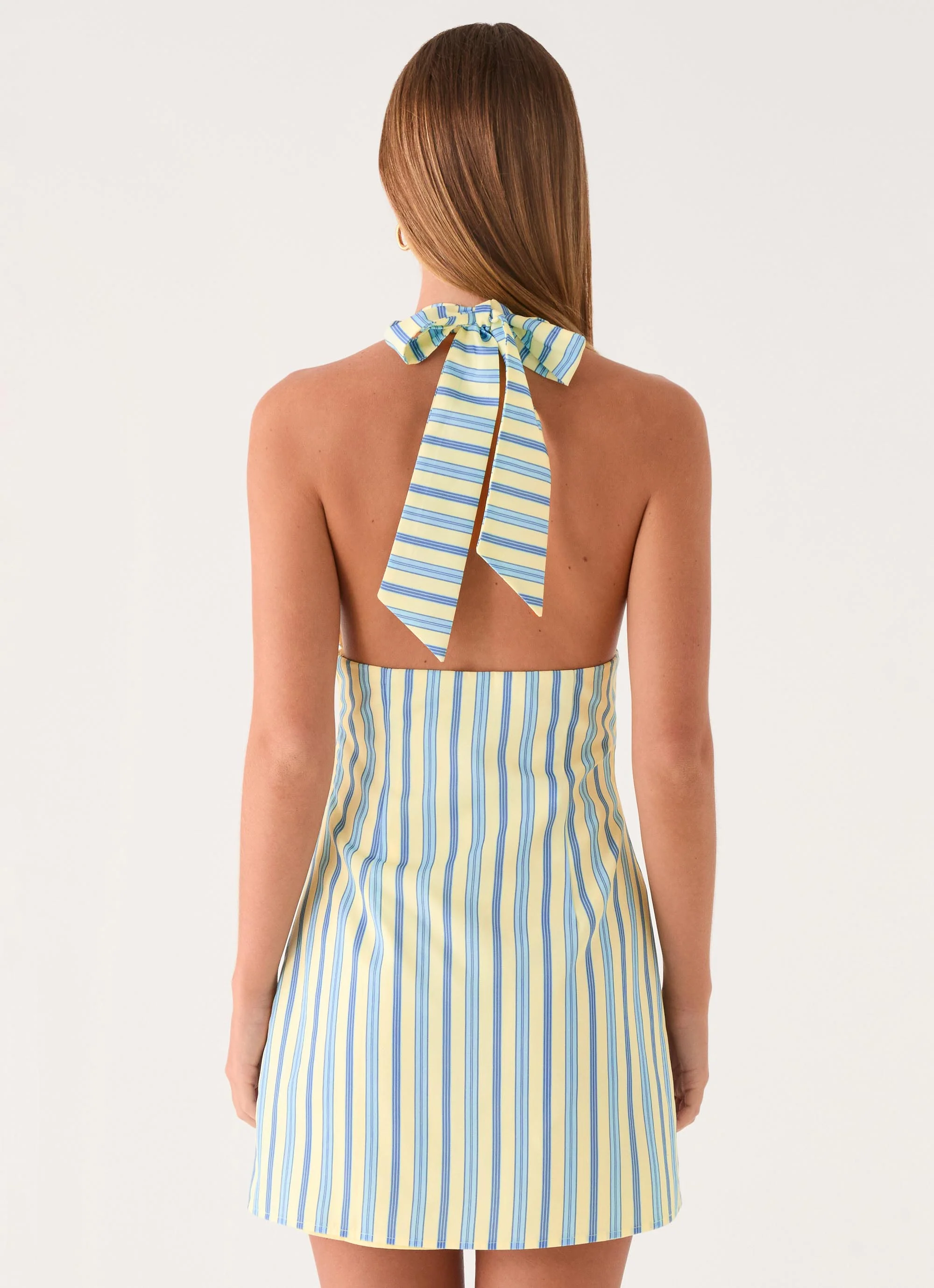 Feyric Mini Dress - Mint Banana Stripe - Image 3