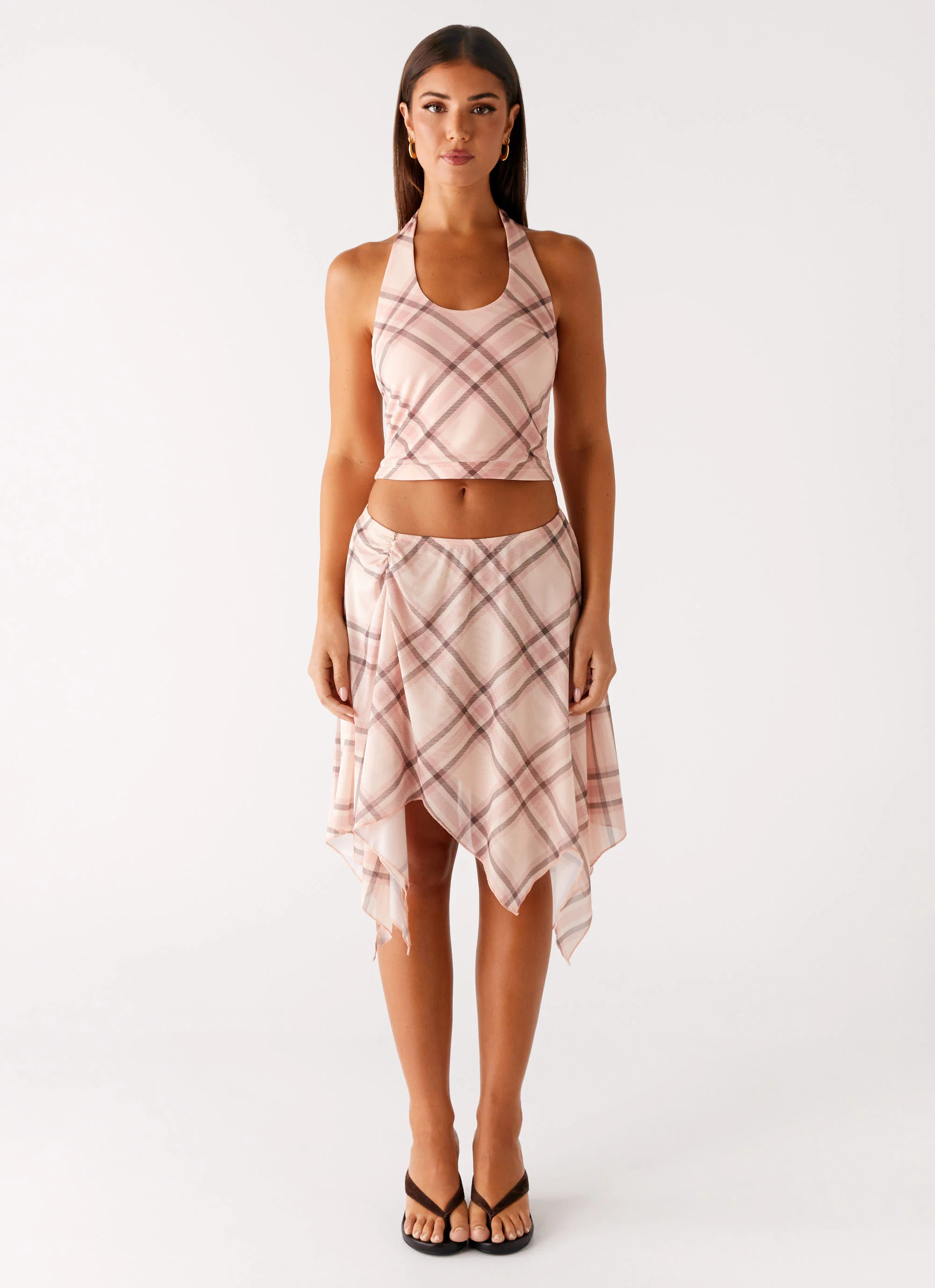 Fit Check Midi Skirt - Pink Check - Image 4