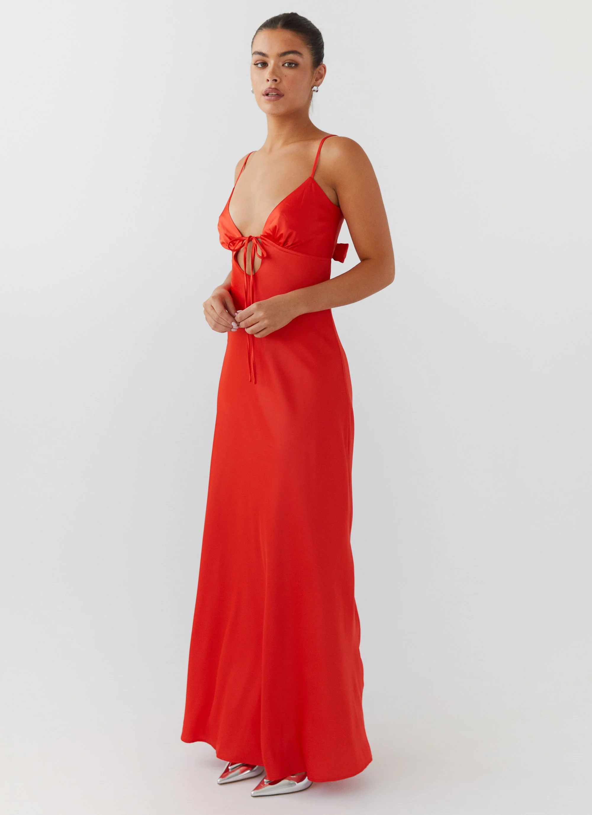 Flora Satin Maxi Dress - Citrus - Image 3