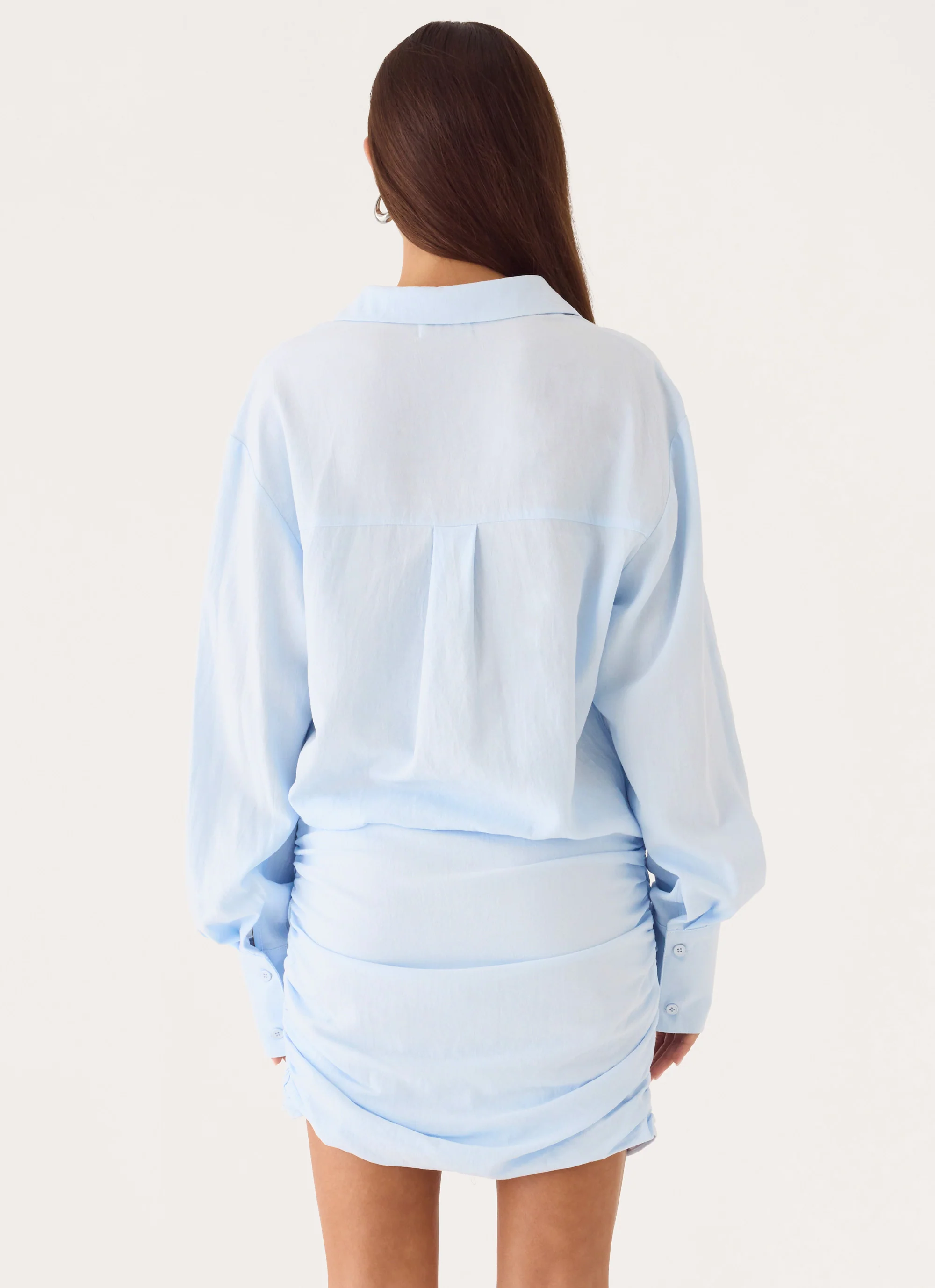 Galilea Shirt Mini Dress - Blue - Image 5