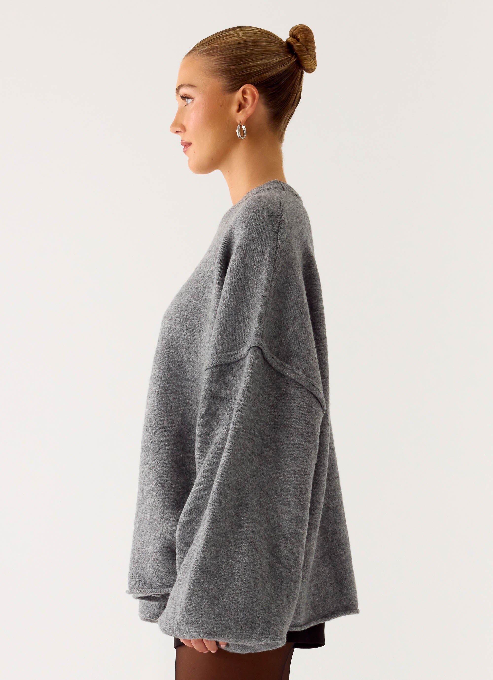 Jack Oversized Knit Sweater - Grey - Image 2