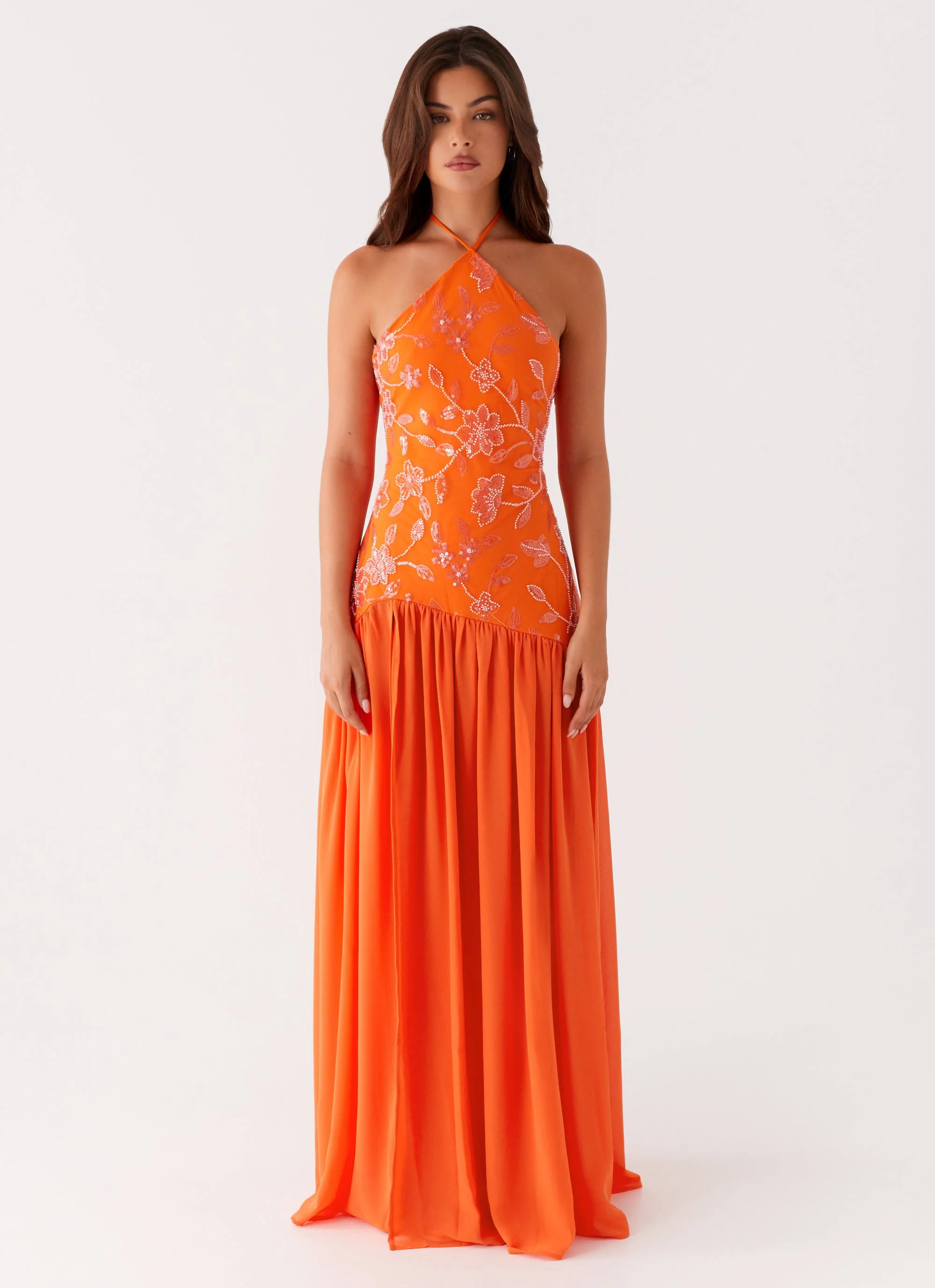 Janelle Beaded Maxi Dress - Orange - Image 3