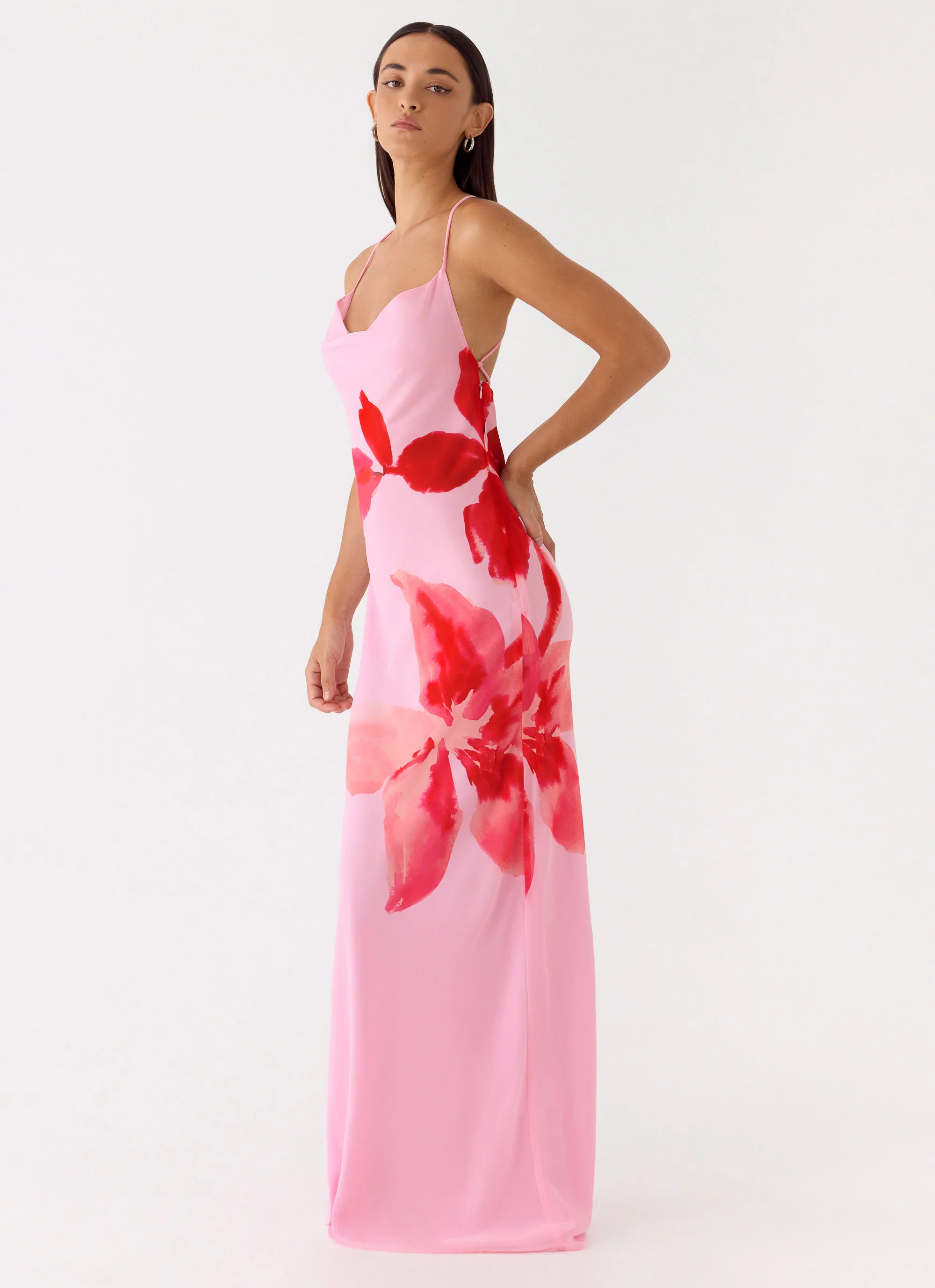 Jasmyn Cowl Maxi Dress - Pink Petal - Image 6