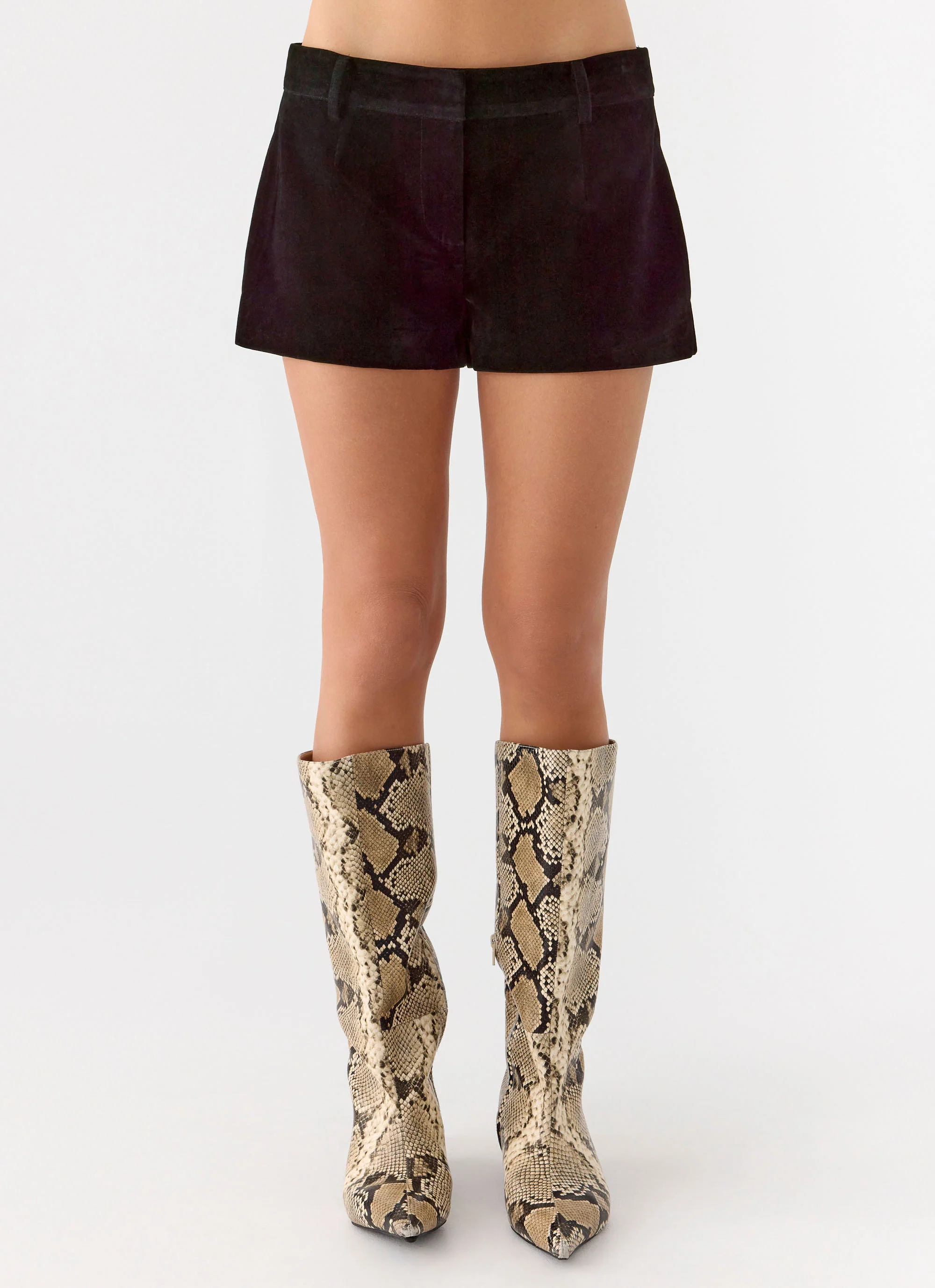 Jeremy Faux Suede Shorts - Black - Image 4