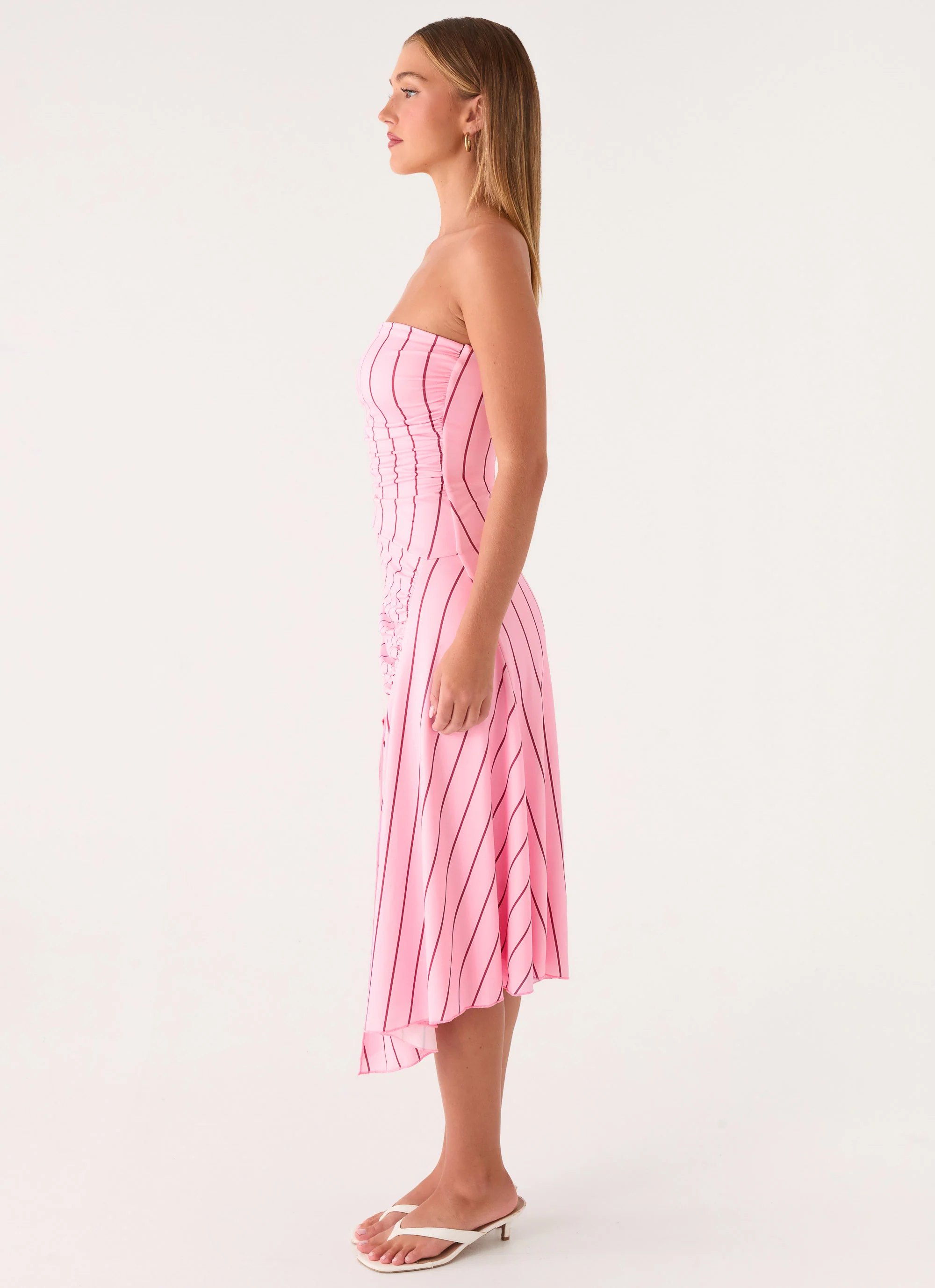 Jorvana Midi Dress - Strawberry Stripe - Image 3