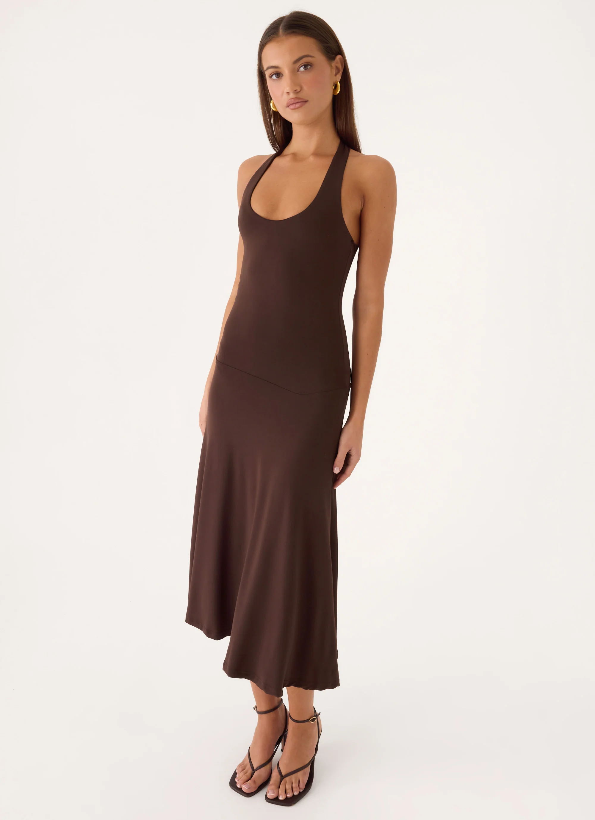 Klyne Midi Dress - Chocolate - Image 8