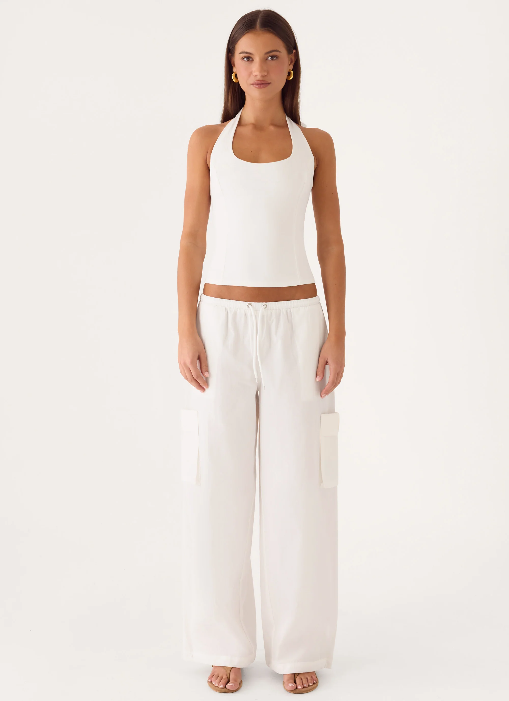Kynzi Cargo Pants - White - Image 2