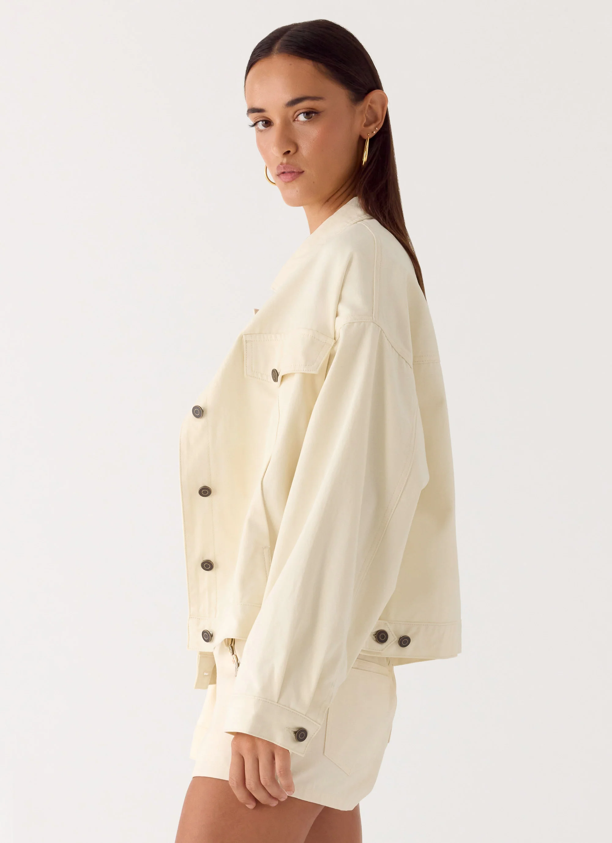 Lewis Drill Jacket - Ivory - Image 3