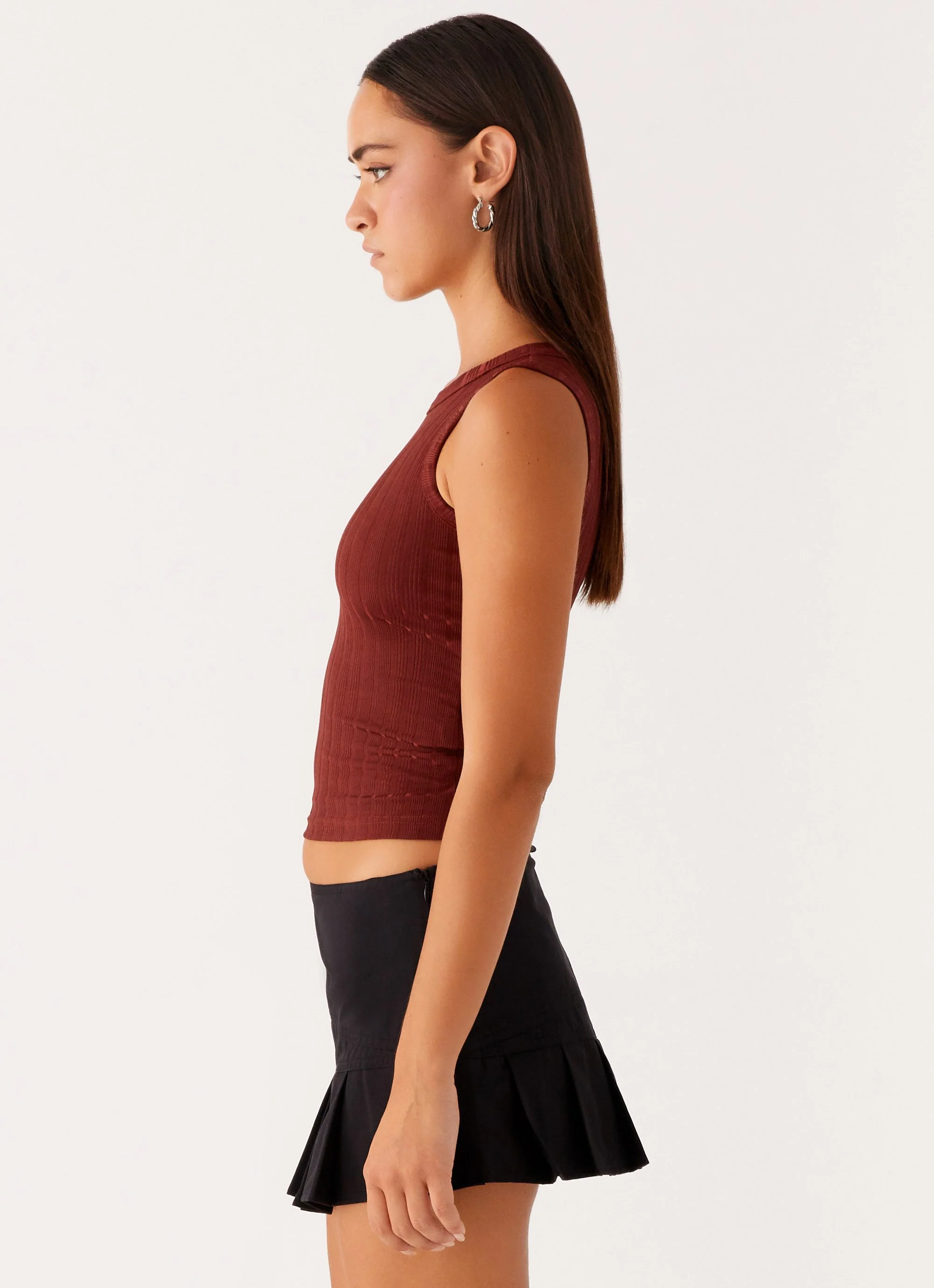 Malene Ribbed Top - Brown - Image 5