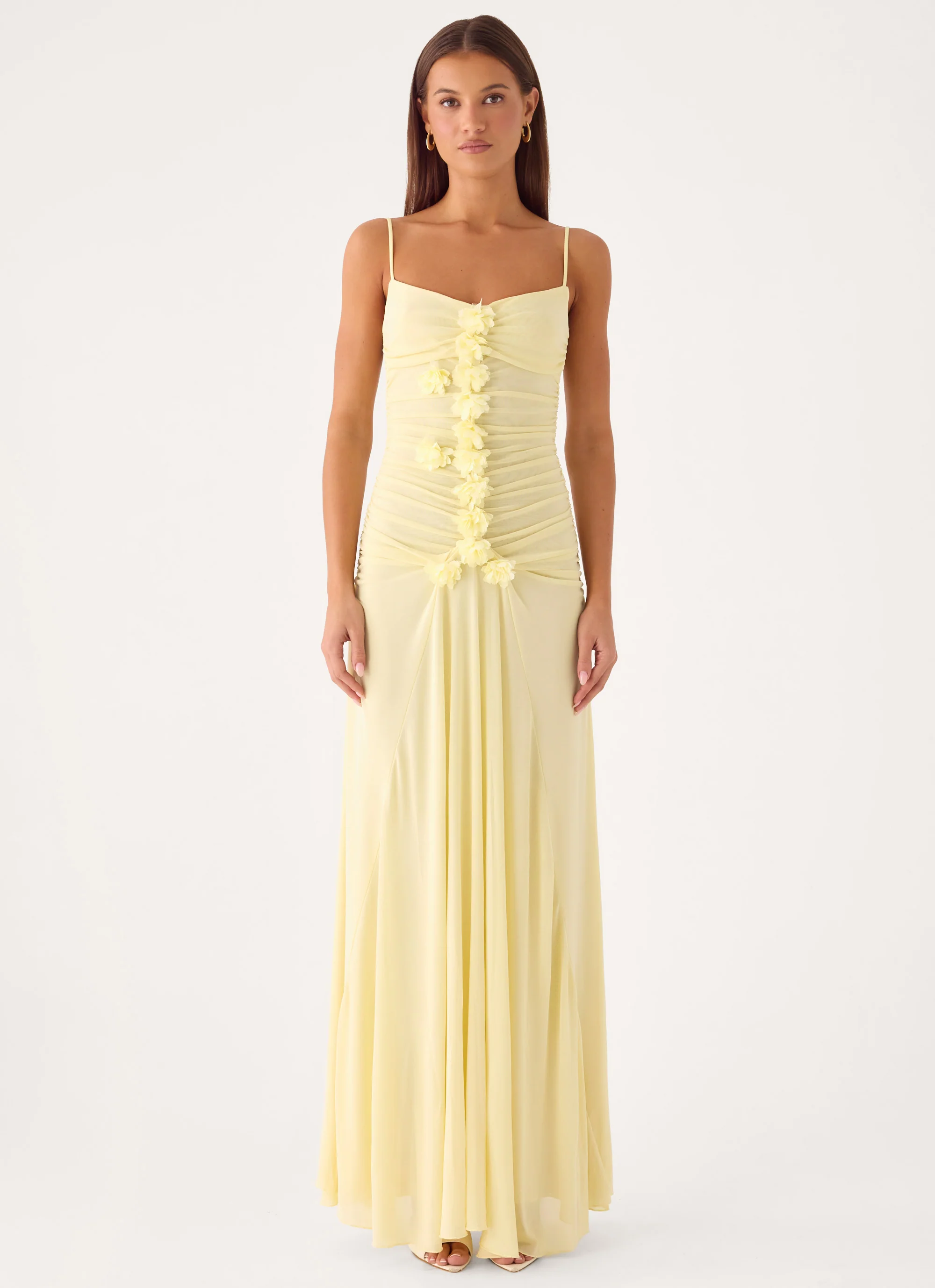 Marcia Flower Maxi Dress - Yellow