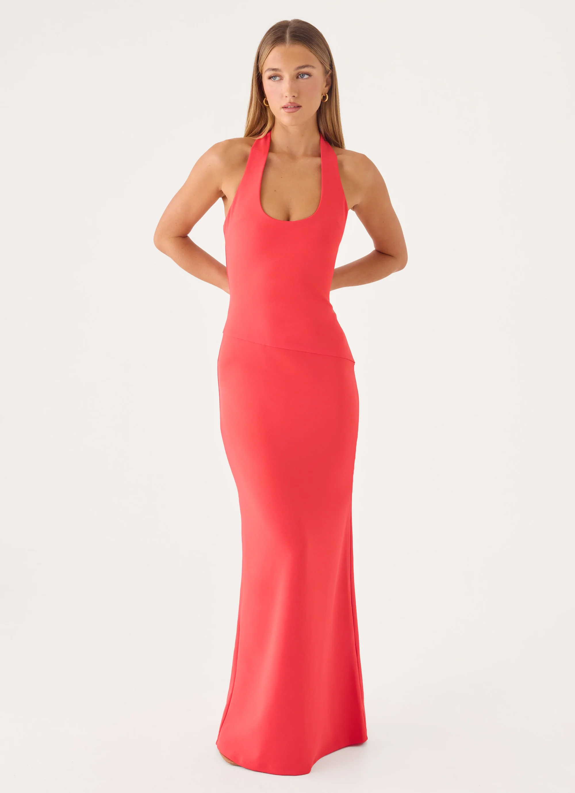 Nardin Maxi Dress - Coral Red - Image 4