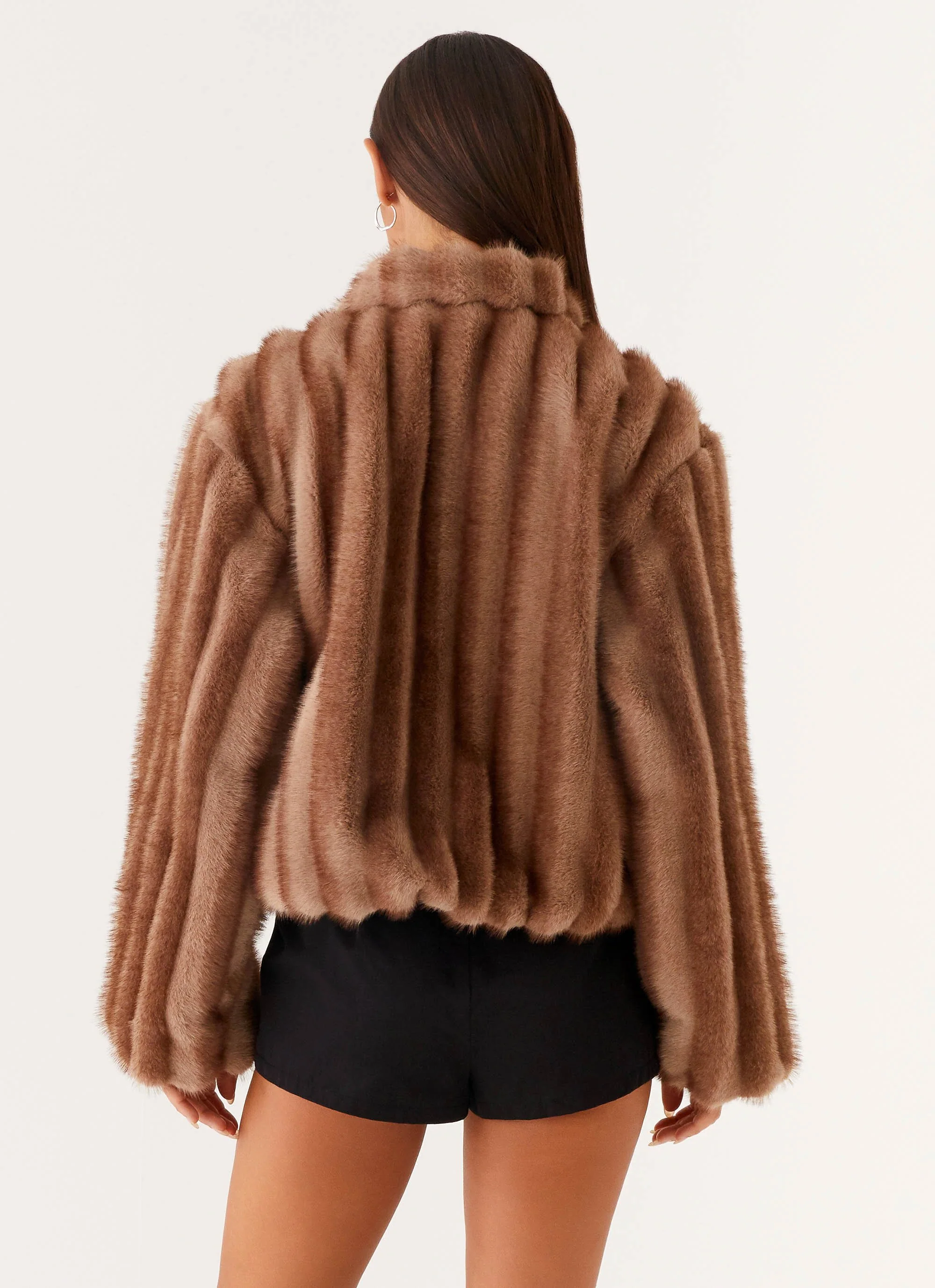 Naylor Faux Fur Jacket - Brown - Image 8