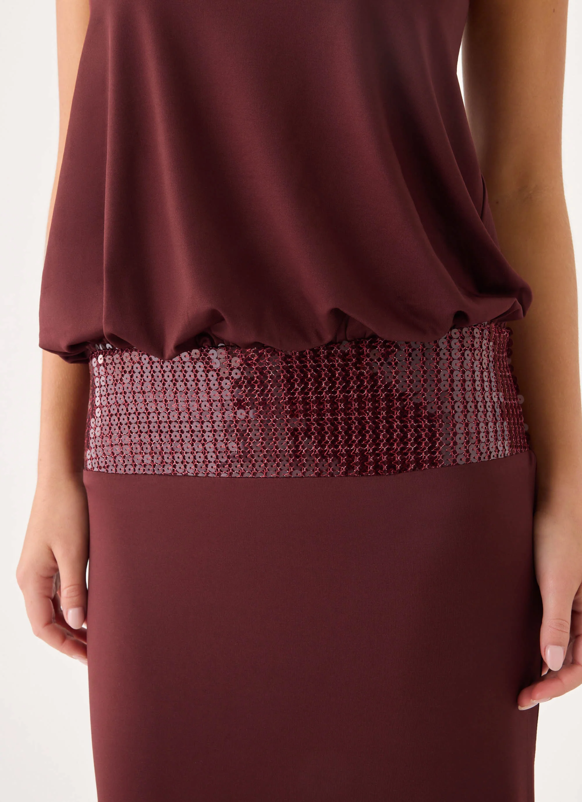 Posine Strapless Maxi Dress - Maroon - Image 4