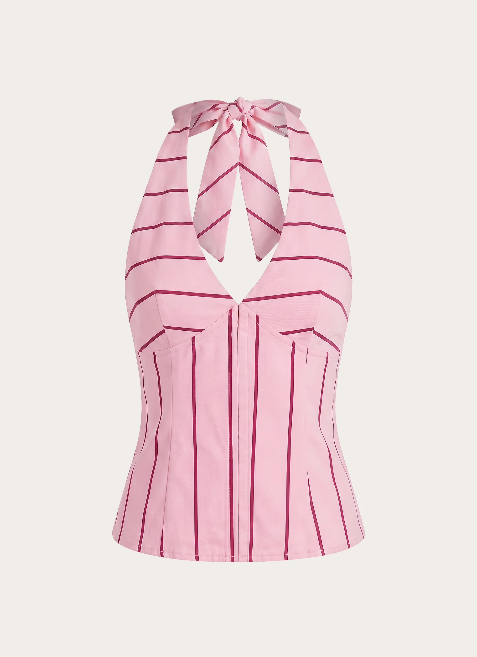 Rhydan Halter Top - Strawberry Stripe - Image 7
