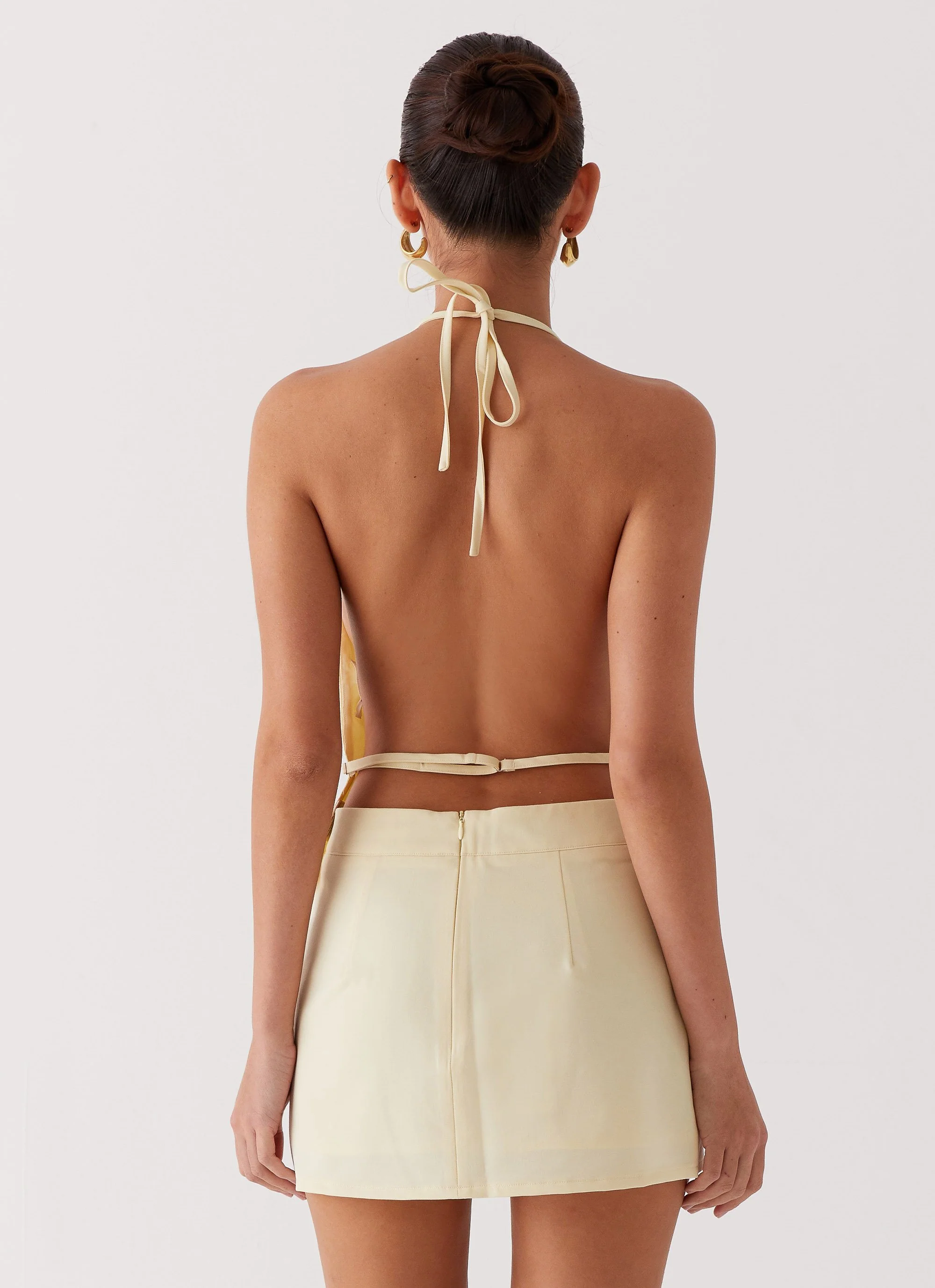 Sarah Halterneck Vest Top - Butter - Image 5