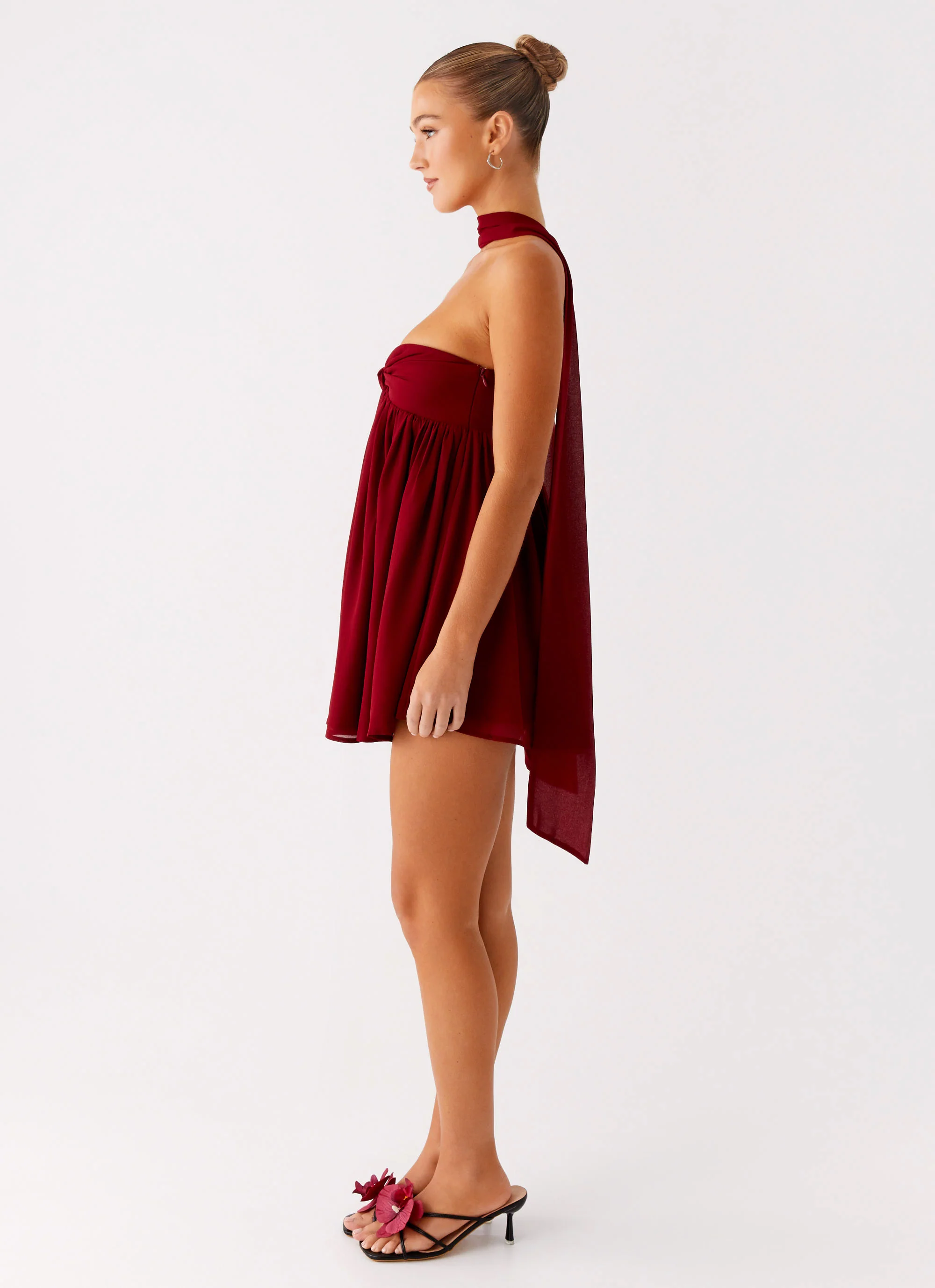 Saturn Mini Dress - Maroon - Image 3