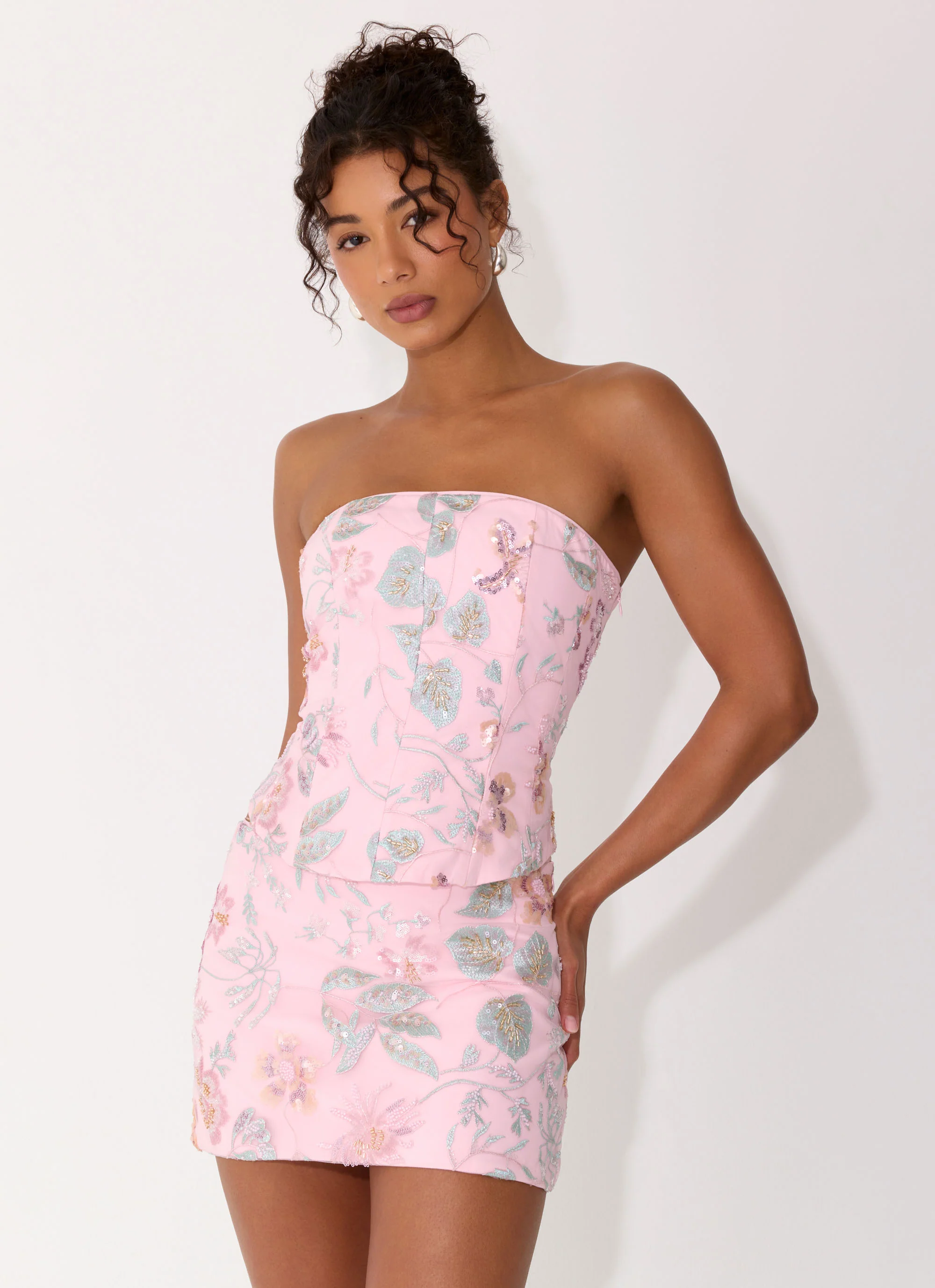 Solaire Strapless Corset Top - Pink - Image 7