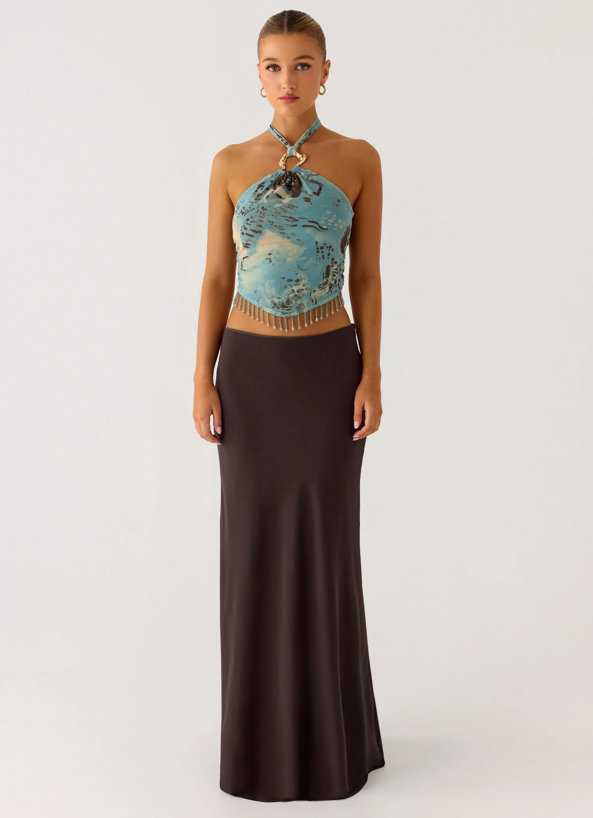 Star Girl Chiffon Maxi Skirt - Cool Chocolate - Image 5