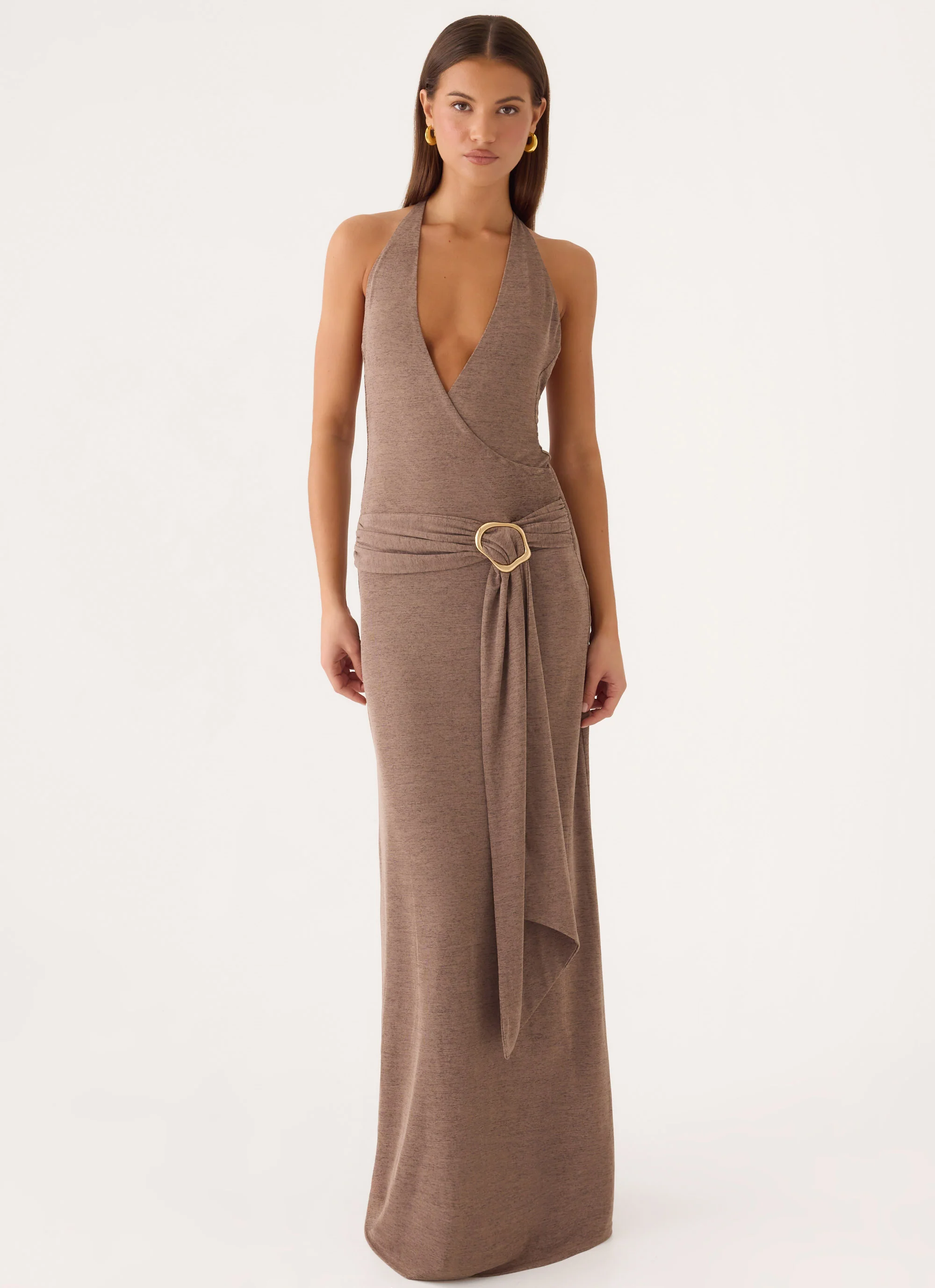 Talk To You Maxi Dress - Taupe - Image 4