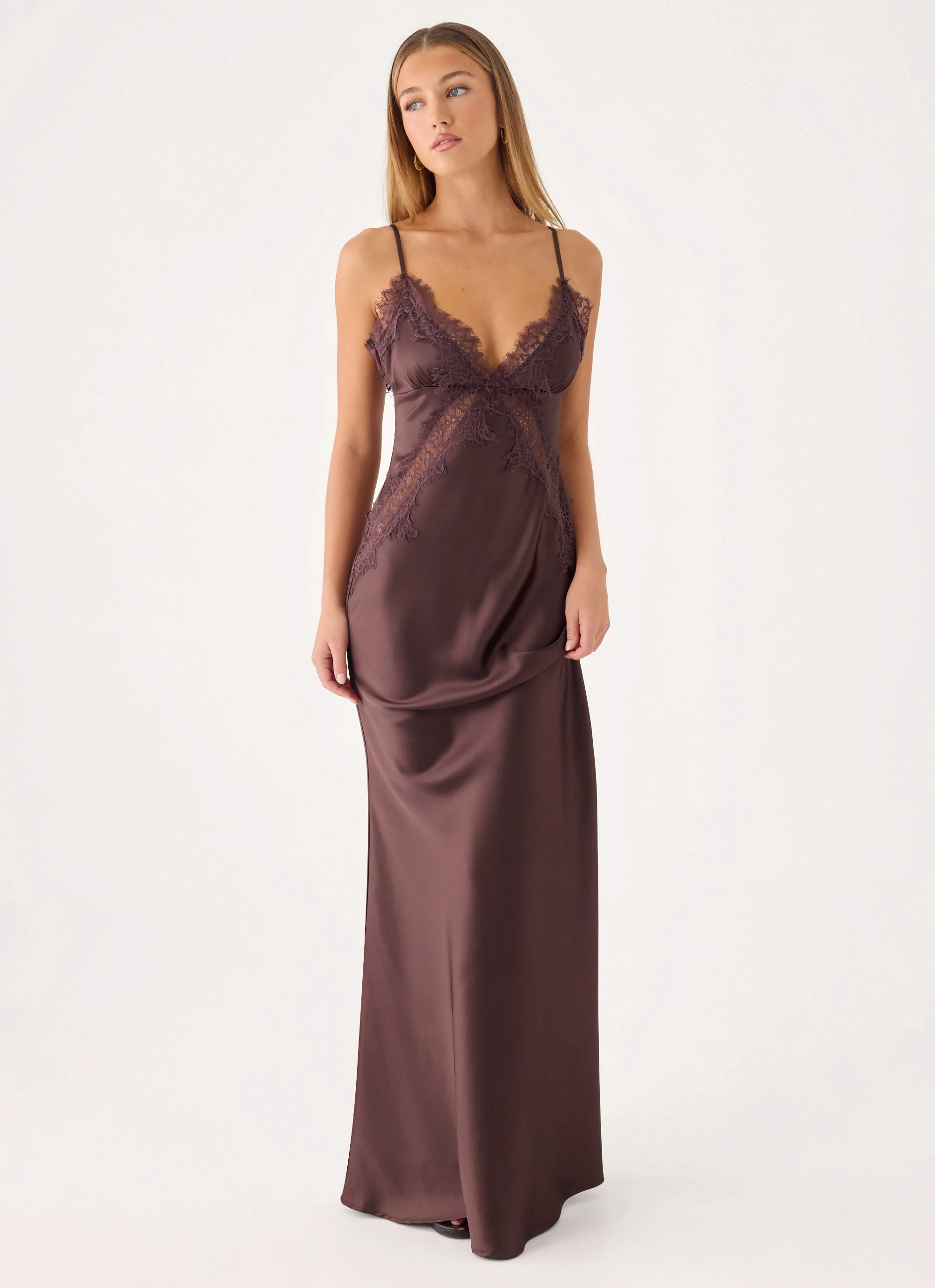 Winona Night Slip Dress - Chocolate - Image 6